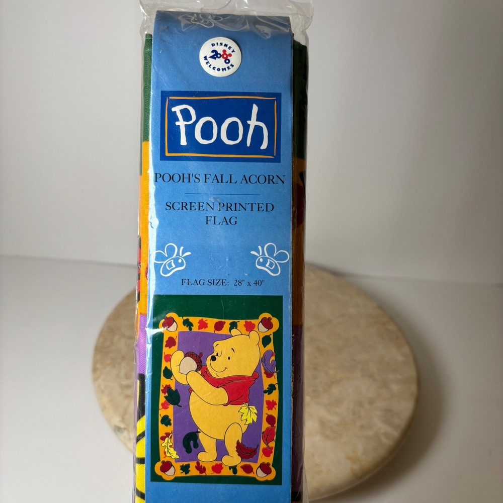 Disney Poohs Fall Acorn Screen Printed Flag 28x40 New In Package - Picture 3 of 6
